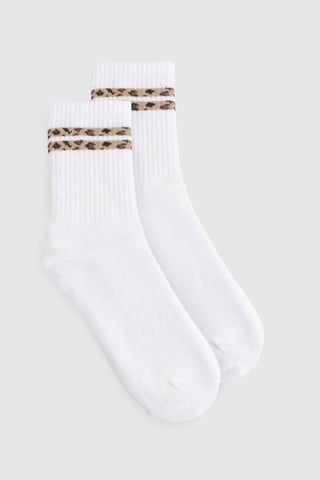 Leoparden-Sportsocken mit Doppelstreifen
