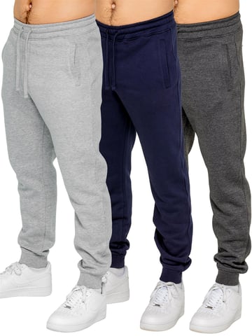 Kruze | 3er-Pack Herren-Fleece-Jogginghosen – GRY/NVY/CHAR