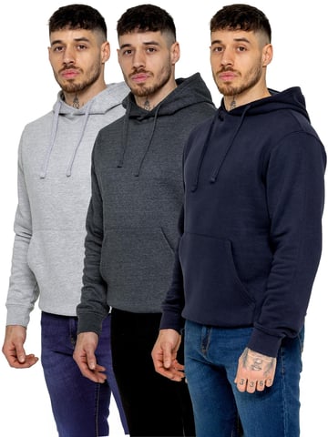 Kruze | 3er-Pack Herren-Fleece-Hoodies – BLK/NVY/CHAR