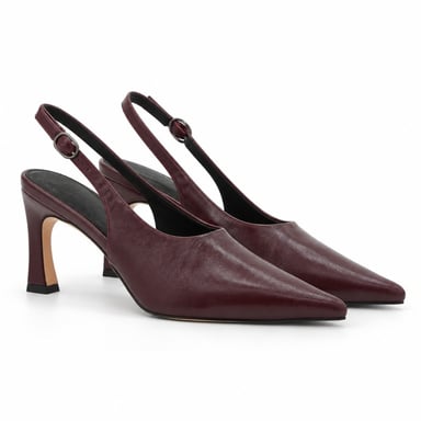 Montevita Damen-Slingback-Pumps in Bordeaux mit schmalem Absatz