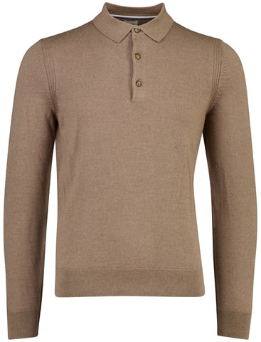 BRAX Poloshirt Braun Merinowolle