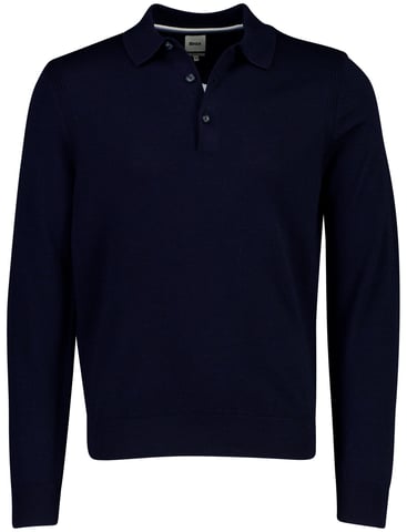 Brax Poloshirt Dunkelblau Merinowolle