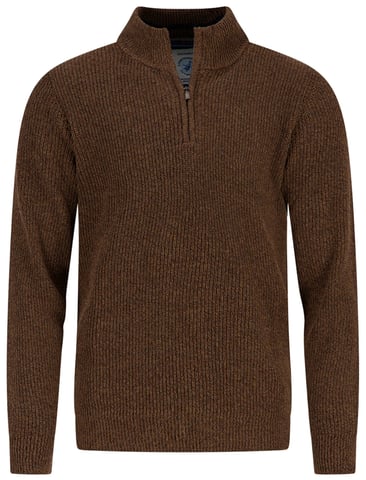A Fish Named Fred Brauner Rippstrickpullover
