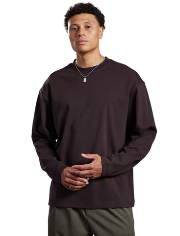 Aeden braunes Langarm-T-Shirt mit Backprint