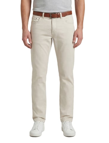 Gardeur beige unifarbene 5-Pocket-Hose