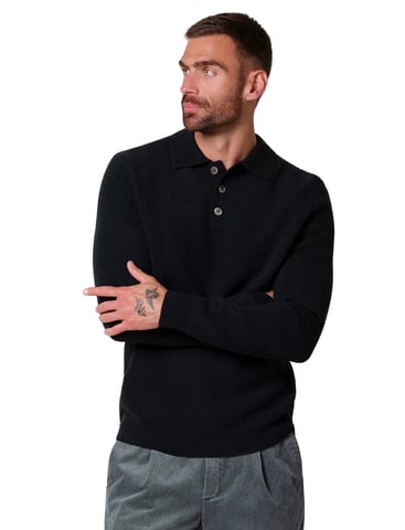 Profuomo marineblaues Woll-Poloshirt