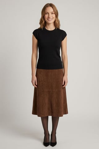 Izabel London Schwarzer Slim-Fit-Jumper mit kurzen Ärmeln