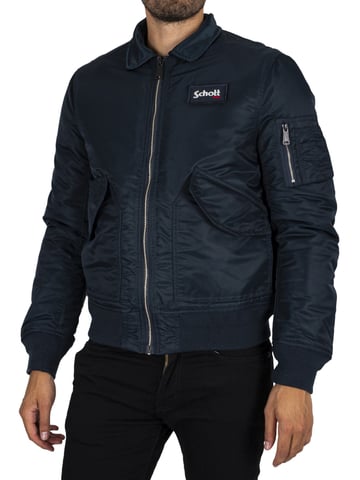 Schott Abnehmbare Bomberjacke, Blau
