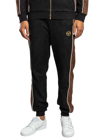 Sergio Tacchini Jogginghose Aus Kontrastierendem Wildleder, Schwarz