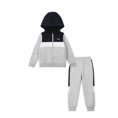 Slazenger - Trainingsanzug für Kinder, Fleece (Marine/Grau)