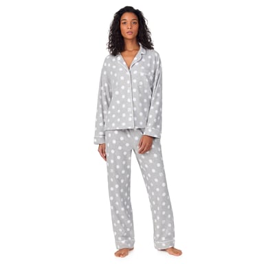 DKNY Fleece-Set aus Langarmshirt und Hose, graue Punkte