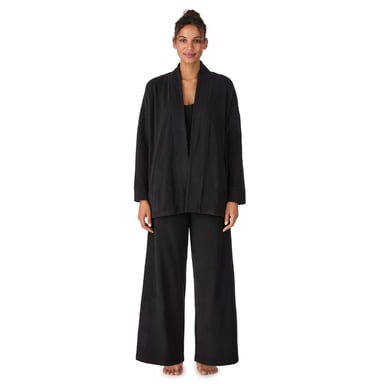 DKNY Stretch-Fleece-Hosen- und Jacken-Set Schwarz