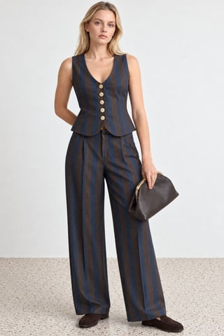 Gestreifte Hose mit geradem Bein