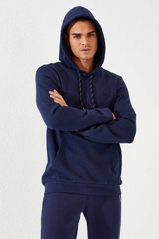 Tommy Life Herren-Sweatshirt mit Kapuze und Tasche, Unifarben