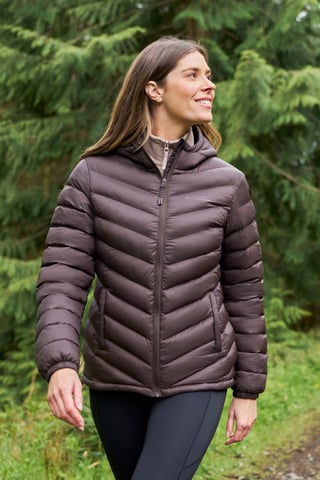 'Seasons' Damen-Steppjacke Wasserabweisender isolierter Wintermantel Dunkelbraun