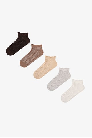 Jacquard-Rüschensocken im Paar, knöchellang