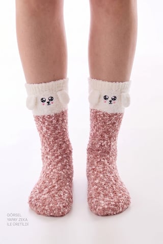 Happiness Dog Pattern Crew-Socken
