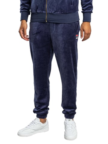 Fila Eddie Velours-Jogginghose Mit Bambus-Logo, Blau