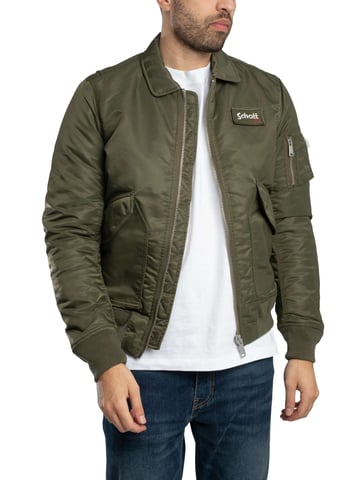 Schott Abnehmbare Bomberjacke, Grün