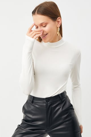 Bipantolon Damen Slim-Fit-Body mit halbem Rollkragen