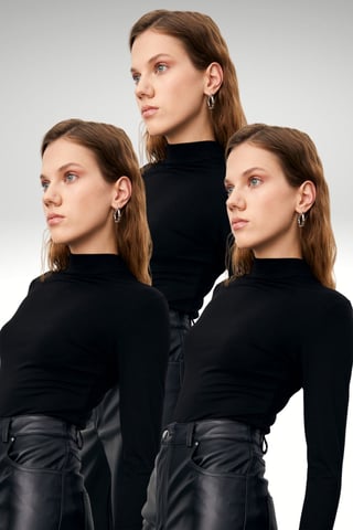 Bipantolon 3er-Pack Damen-Rollkragen-Bodys mit Slim Fit