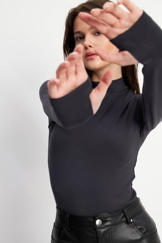 Bipantolon Damen Slim-Fit-Body mit halbem Rollkragen