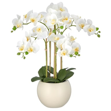 Kopu ® künstliche Orchidee 65 cm – Phalaenopsis im cremefarbenen Topf