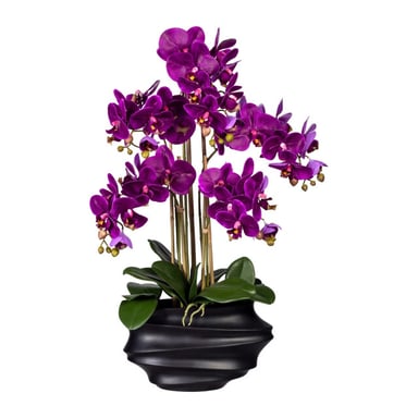 Kopu ® Kunstorchidee 75 cm – schwarze Vase Phalaenopsis
