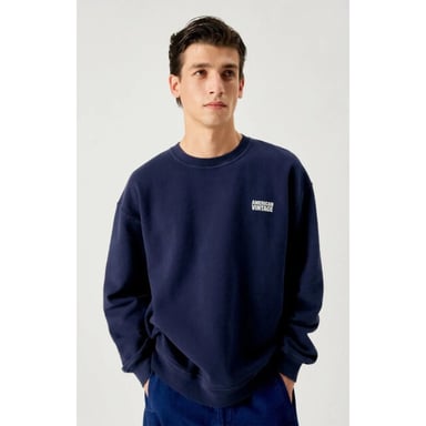 American Vintage Mpli03b Plizzy Navy Sweatshirt