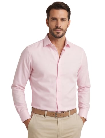 OLYMP rosa Body-Fit-Hemd mit Semi-Wide-Kragen