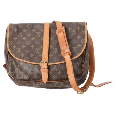 Louis Vuitton Saumur 35 Messenger Bag aus braunem beschichtetem Canvas