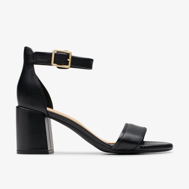Ezoria Mae Black Leather Sandalen