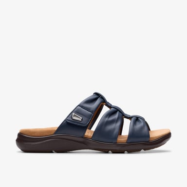 Kitly Slide Navy Leather Sandalen