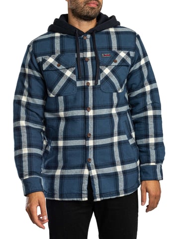 Superdry Borg-Gefüttertes Kapuzenhemd, Blau