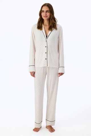 Arya Pyjama-Set mit gepunktetem Langarmshirt und Hose