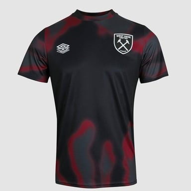 Umbro - Kinder Trikot "24/25", FC West Ham United, Aufwärmen (Schwarz/Weinrot/Kohlen-Schwarz)