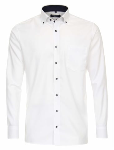 Casa Moda Comfort Fit weißes Piqué-Hemd