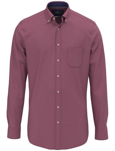 Fynch Hatton Hemd Deep Merlot Flanell