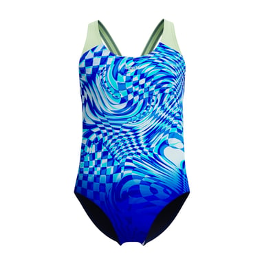 Speedo - Badeanzug für Mädchen, Spritzschutz (Blau/Dunkelblau)