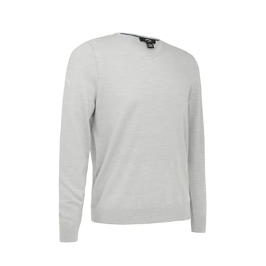 Callaway Herren Merinowollpullover mit V-Ausschnitt (Perlen Blau)