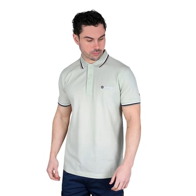 Lambretta - Poloshirt für Herren (Blasses Aqua/Weiß/Saphir/Nussbraun)