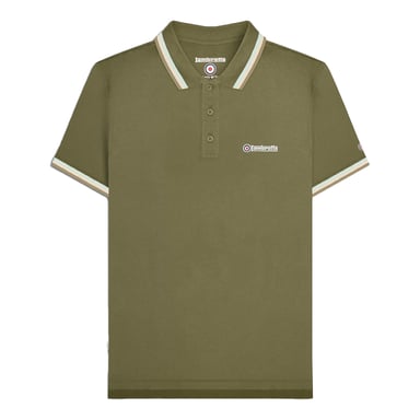 Lambretta - Poloshirt für Herren (Khakigrün/Aquablau/Silber/Nussbraun)