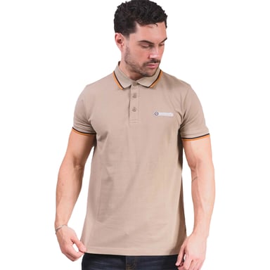 Lambretta - Poloshirt für Herren (Nussbraun/Weiß/Marine/Aprikose)