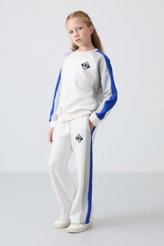 Color Blocked Wide Leg Trainingsanzug-Set