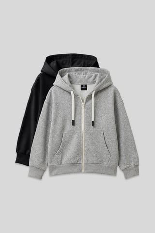 2er-Pack Kapuzen-Sweatshirts mit Reißverschluss