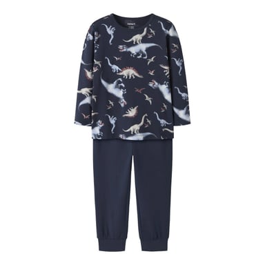 Name It Jungen-Langpyjama-Set NMMNIGHTSET DINO Dunkelblau mit Dinosaurierprint