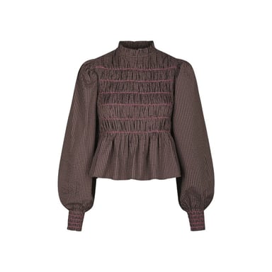 Neo Noir Oliana Check Bluse 170534 306 Dusty Brown