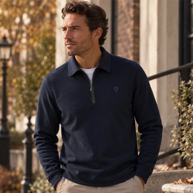 Q1905 Lochem Herrenpullover Nachtblau