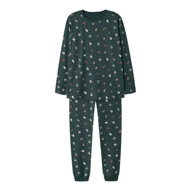 Name It Damen-/Herren-Weihnachtspyjama-Set lang NANVISMAS Grün
