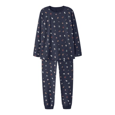 Name It Damen-/Herren-Weihnachtspyjama-Set lang NANVISMAS Dunkelblau
